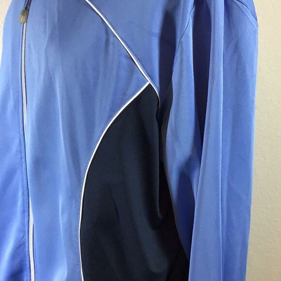 Oleg Cassini Sport Jacket Vintage Blue Hoodie Track Athletic Top Size 2X - Picture 4 of 14